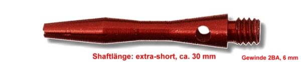 Shaft Alu extra short, ca.30 mm, rot