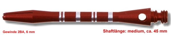 Shaft Alu Stripe medium,ca 45 mm, rot