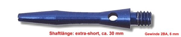 Shaft Alu extra short, ca.30 mm, blau