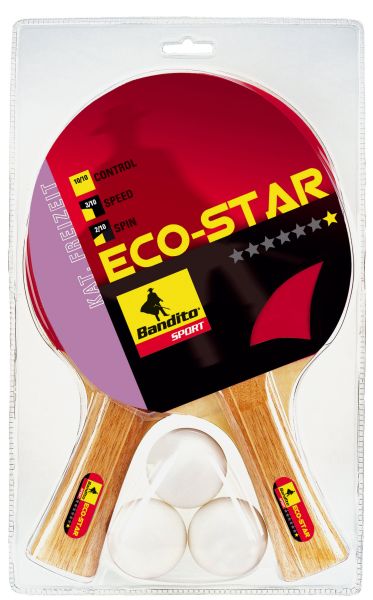 Tischtennisschläger Set Bandito Eco Star inkl. 3 Bälle