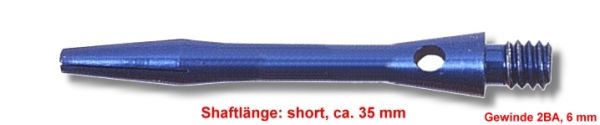 Shaft Alu short, ca. 35 mm, blau