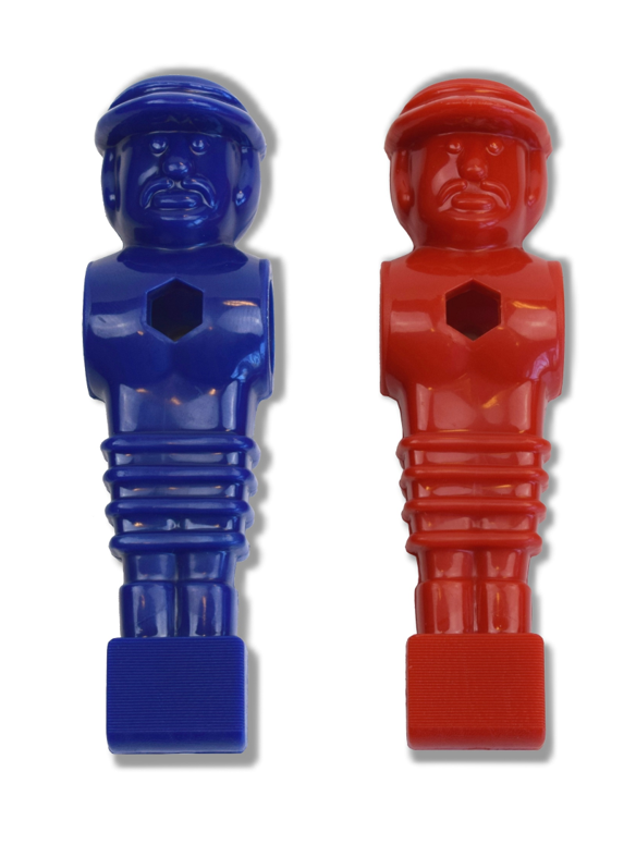 Kickerfiguren für16mm Stangen 22 Kickerfiguren Standard weiß/blau und weiß/rot 